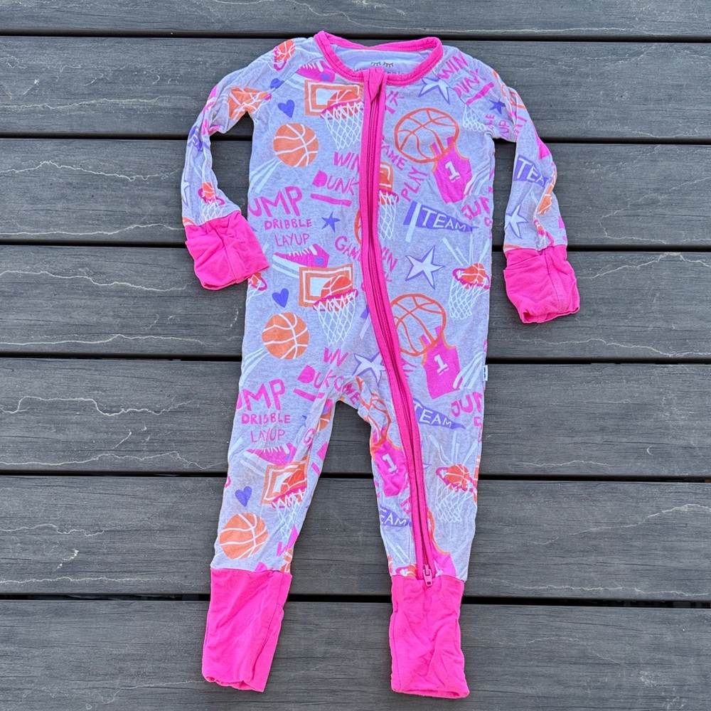 Pink and Gray Kids One Piece